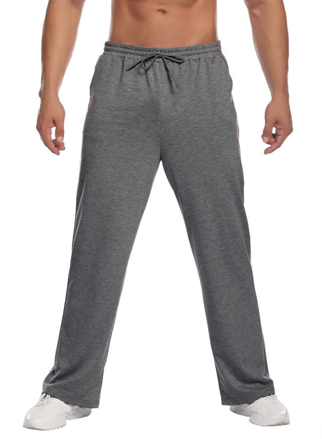 Deyeek Men's Loose Fit Sweatpants Open Bottom Mens Baggy Sweat Pants Wide Leg Joggers Pants with Pockets Grey Sweatpants Men - Image 1
